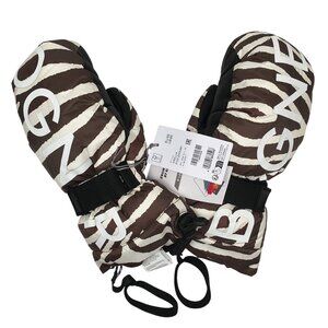 NEW Bogner Orella Winter Ski Mittens! Zebra Print Brown & Creme Limited Edition